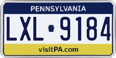 PA license plate LXL9184