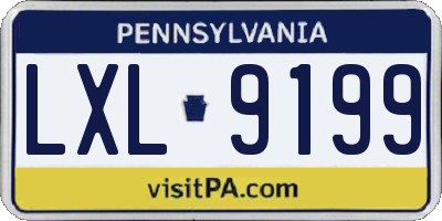 PA license plate LXL9199