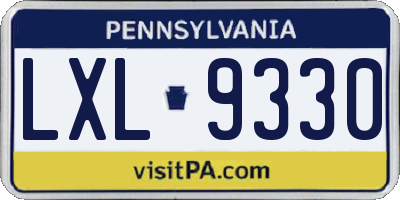PA license plate LXL9330