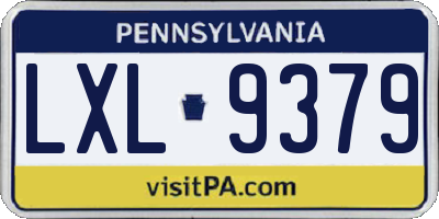 PA license plate LXL9379