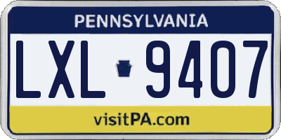 PA license plate LXL9407
