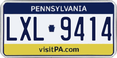 PA license plate LXL9414