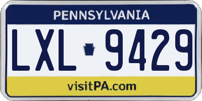 PA license plate LXL9429