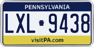 PA license plate LXL9438