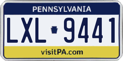 PA license plate LXL9441