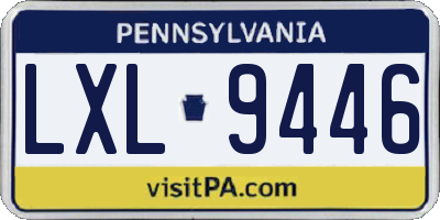 PA license plate LXL9446