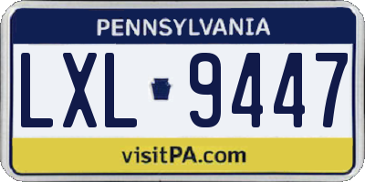 PA license plate LXL9447