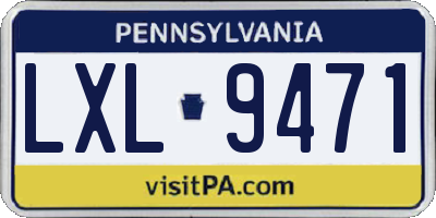 PA license plate LXL9471