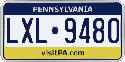 PA license plate LXL9480