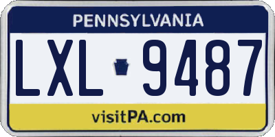 PA license plate LXL9487