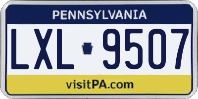 PA license plate LXL9507