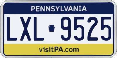 PA license plate LXL9525