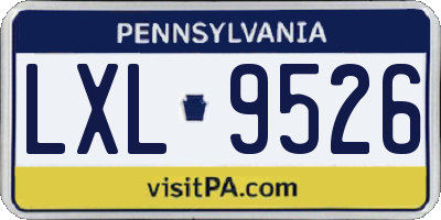 PA license plate LXL9526