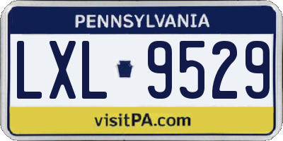 PA license plate LXL9529