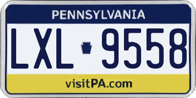 PA license plate LXL9558