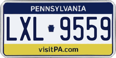 PA license plate LXL9559