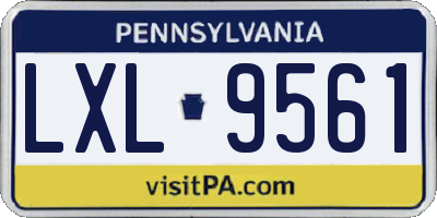 PA license plate LXL9561