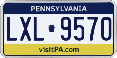 PA license plate LXL9570