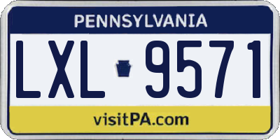 PA license plate LXL9571