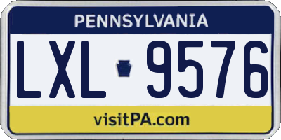 PA license plate LXL9576