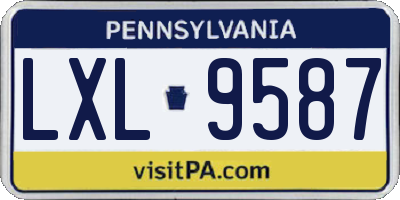 PA license plate LXL9587