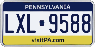 PA license plate LXL9588