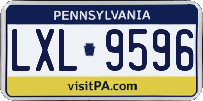 PA license plate LXL9596