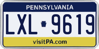 PA license plate LXL9619