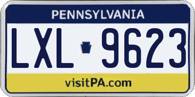 PA license plate LXL9623
