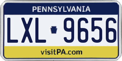 PA license plate LXL9656