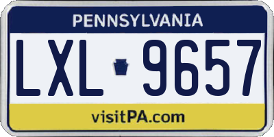 PA license plate LXL9657