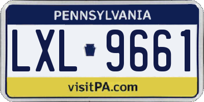PA license plate LXL9661