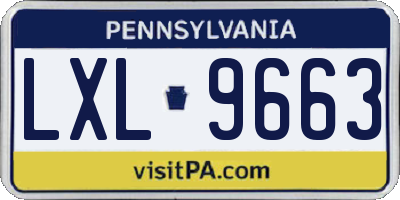 PA license plate LXL9663