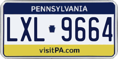 PA license plate LXL9664