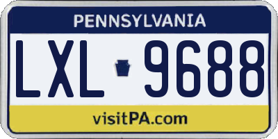 PA license plate LXL9688