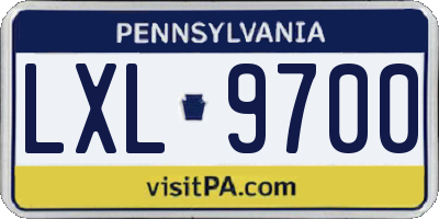 PA license plate LXL9700