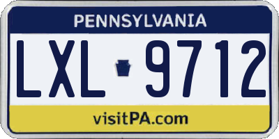 PA license plate LXL9712
