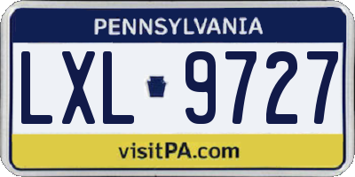 PA license plate LXL9727