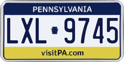 PA license plate LXL9745