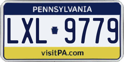 PA license plate LXL9779