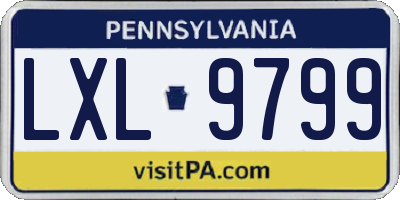 PA license plate LXL9799