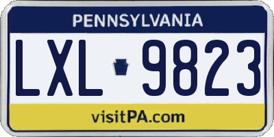 PA license plate LXL9823