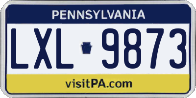 PA license plate LXL9873