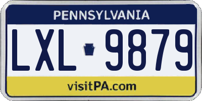 PA license plate LXL9879