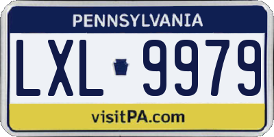 PA license plate LXL9979