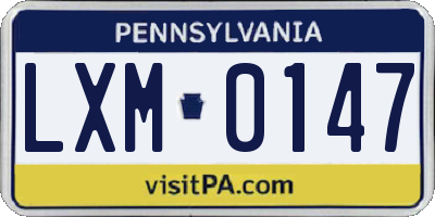 PA license plate LXM0147