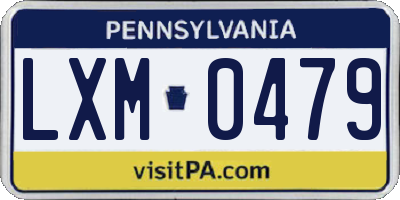 PA license plate LXM0479