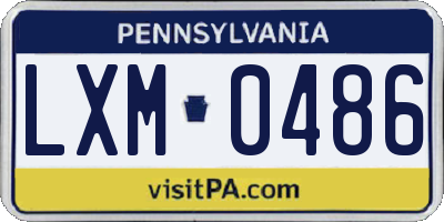 PA license plate LXM0486