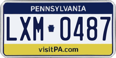 PA license plate LXM0487