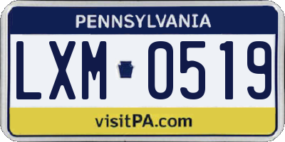 PA license plate LXM0519